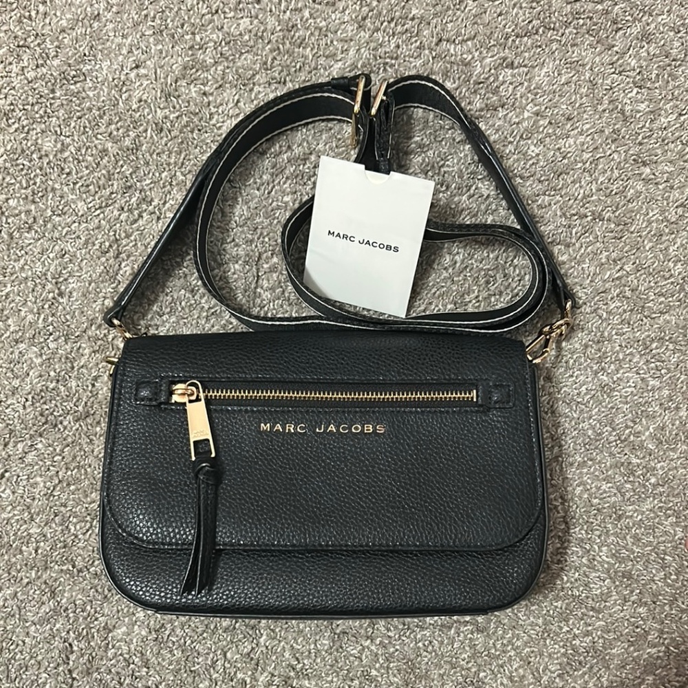 Marc Jacobs Mini Leather Saddle Bag in Black